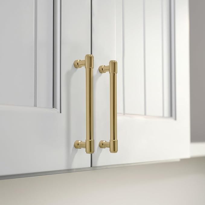 2 Pack 4 Inch(102mm) Champagne Bronze Kitchen Cabinet Handles Warm Brass Cabinet Pulls Gold Kitchen Cabinet Hardware for Cupboard Drawer Pulls Dresser Handle