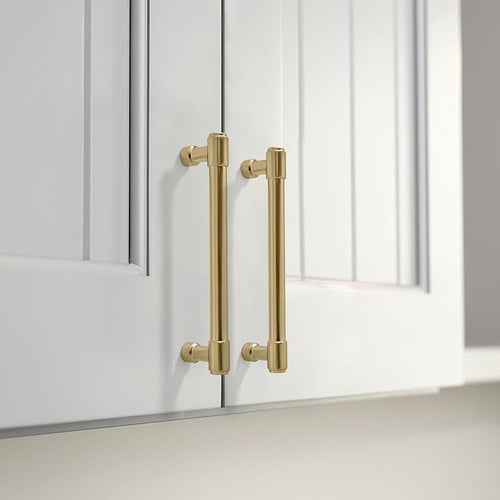 2 Pack 4 Inch(102mm) Champagne Bronze Kitchen Cabinet Handles Warm Brass Cabinet Pulls Gold Kitchen Cabinet Hardware for Cupboard Drawer Pulls Dresser Handle