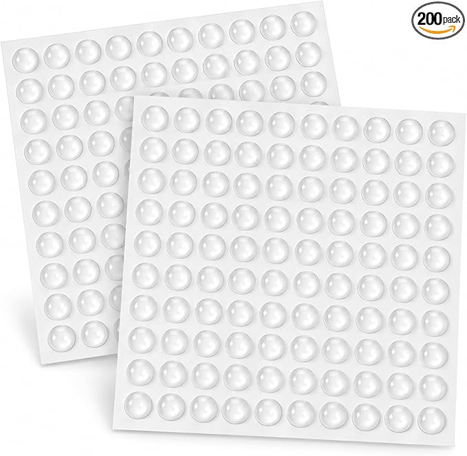 Cabinet Door Bumpers 200PCS Self Adhesive Bumpers Pads 0.4inch Round
