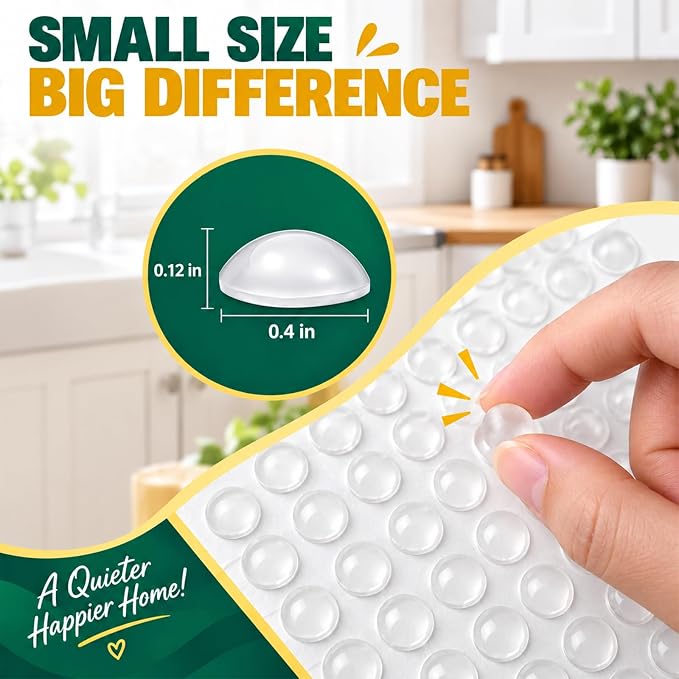 Cabinet Door Bumpers 200PCS Self Adhesive Bumpers Pads 0.4inch Round
